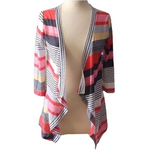 Arden Furtado Small Colorful Open Front Cardigan Sweater - Picture 1 of 5